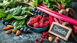 Fresh fruits, vegetables, and nuts with oxalate content