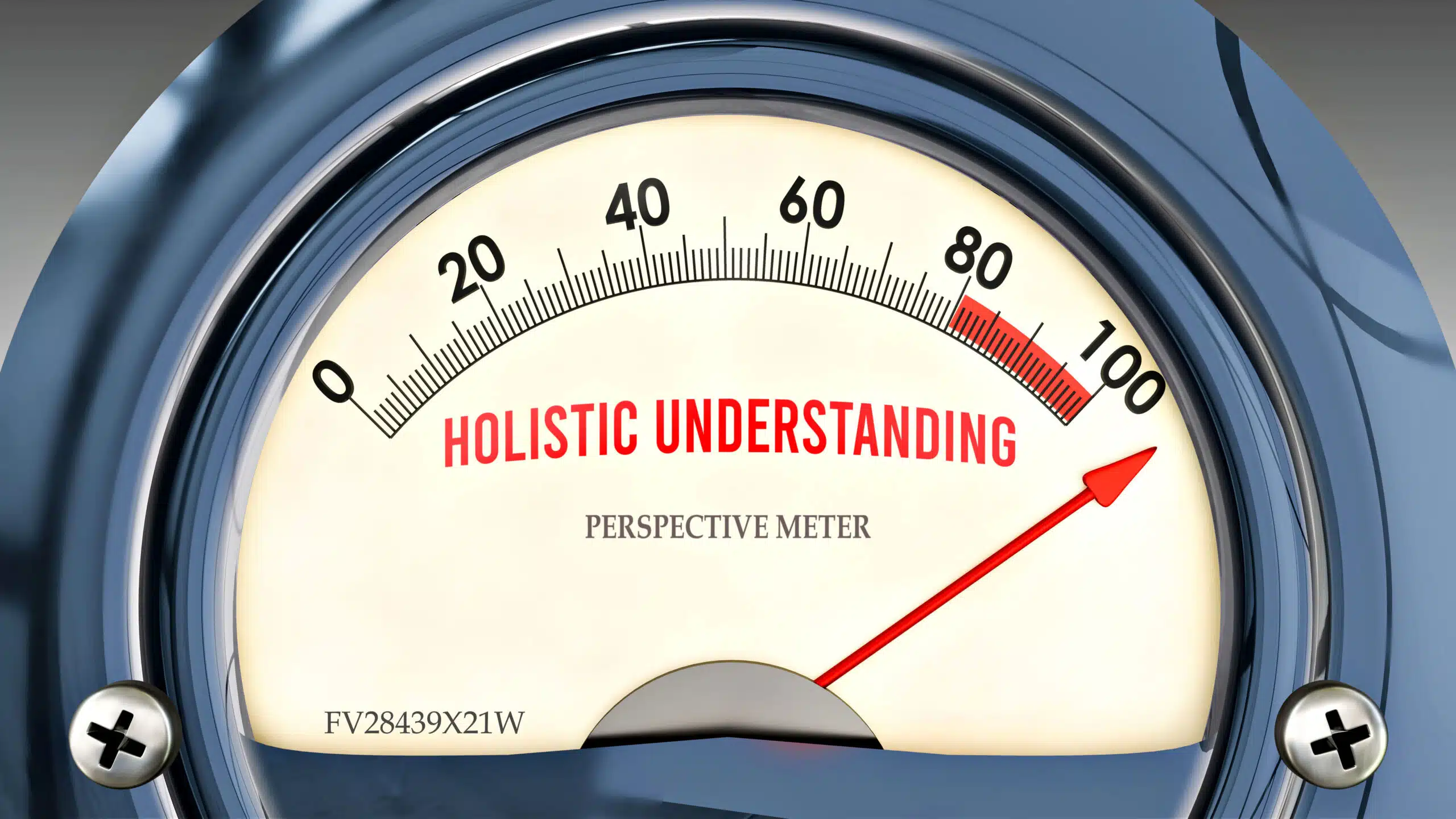 Gauge displaying 'Holistic Understanding' with needle pointing to maximum