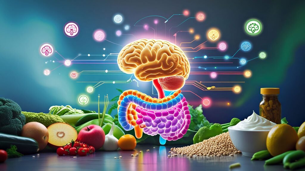 Healthy food and brain-gut connection visualization