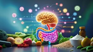 Healthy food and brain-gut connection visualization
