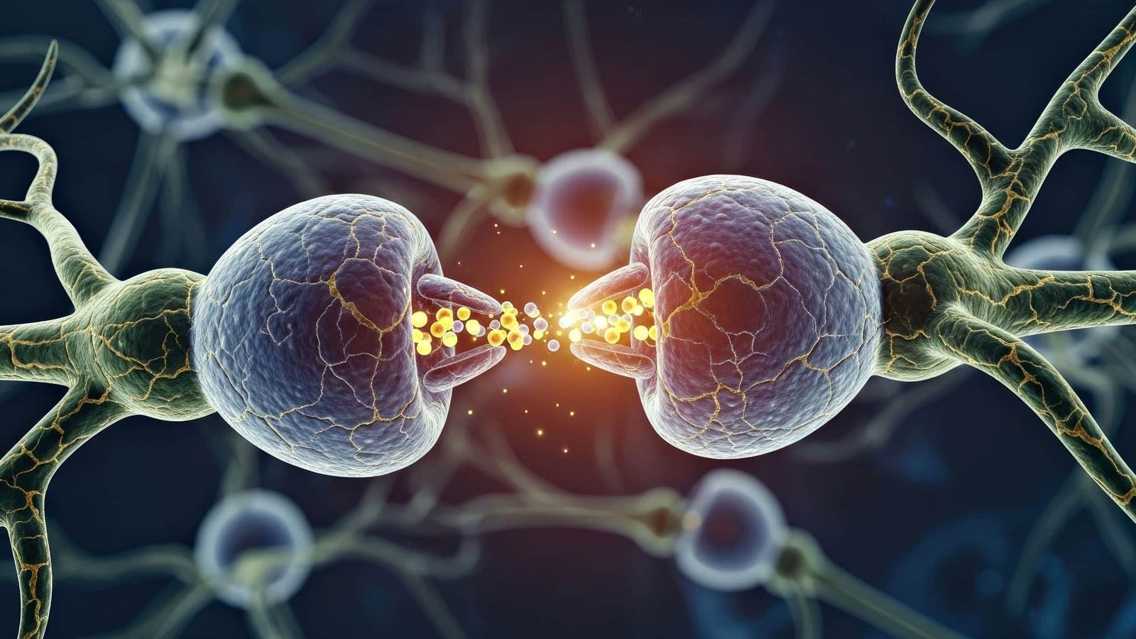 3D rendering of neuron synaptic transmission